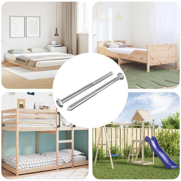 vidaXL Pohi&scaron;tveni vijaki 2 pcs srebrna M6 x 100 mm Jeklo