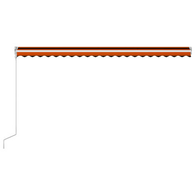 vidaXL Avtomatsko zložljiva tenda 500x300 cm oranžna in rjava