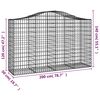 vidaXL Obokane gabion košare 12 kosa 200x50x120/140cm pocinkano železo