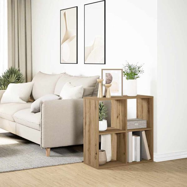 vidaXL Pregrada s knjižno omaro artisan hrast 69,5x29x69,5 cm inž. les