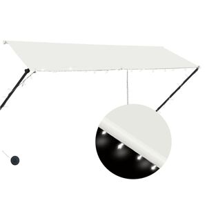 vidaXL Zložljiva tenda z LED lučmi 300x150 cm krem