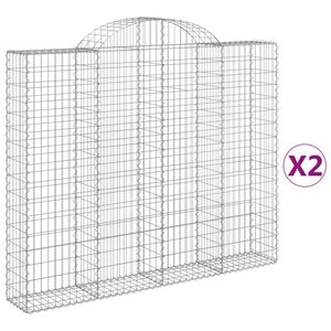 vidaXL Obokane gabion ko&scaron;are 2 kosa 200x30x160/180 cm pocinkano železo