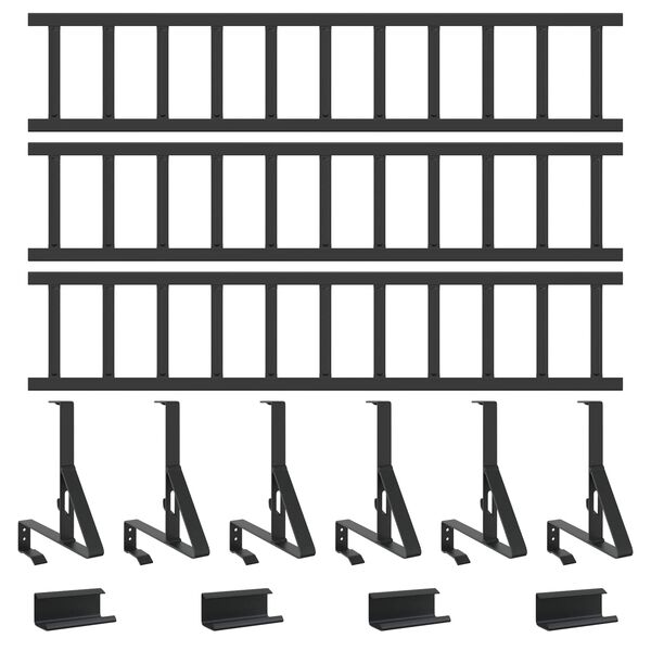 vidaXL Snežni varovalni sistem za strehe Črna 300 x 29,5 x 34,5 cm