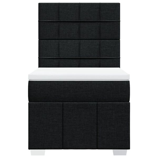 vidaXL Box spring postelja z vzmetnico črna 100x200 cm blago