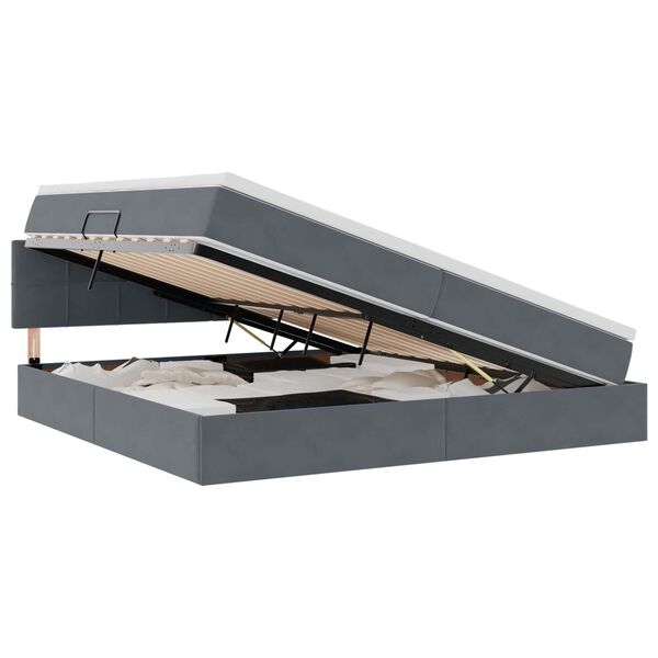 vidaXL Postelja z dodatnim prostorom za shranjevanje in LED osvetlitvijo