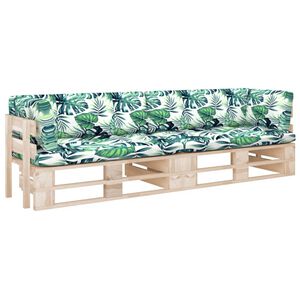 vidaXL Kavč dvosed iz palet z blazinami impregnirana borovina