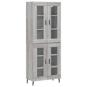 vidaXL Visoka komoda siva sonoma 69,5x34x180 cm inženirski les