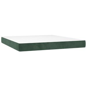 vidaXL Vzmetnica z žepkasto vzmetjo srednje trdote temno zelena 180x200x20 cm žamet