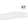 vidaXL Obokana gabionska ko&scaron;ara 7 kosov 400x30x60/80cm cinkano železo