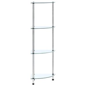 vidaXL Polica 4-nadstropna prozorna 30x30x100 cm kaljeno steklo