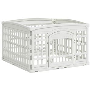 vidaXL 4 Panelni igralni prostor za kužke Bela 91 x 91 x 58 cm
