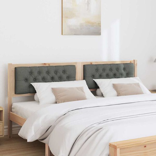 vidaXL Vzglavje Drugo rjava in temno siva 180 cm Trdna borovina