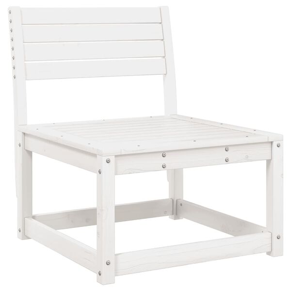 vidaXL Vrtna sedežna garnitura 6-delna bela trdna borovina