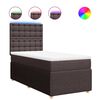 vidaXL Box spring postelja z vzmetnico temno rjava 100x200 cm blago