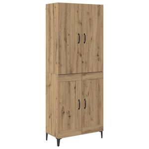 vidaXL Visok predalnik Umetni hrast 69,5 x 34 x 180 cm Konstruiran les