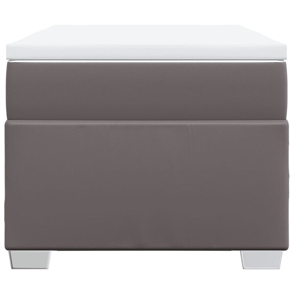 vidaXL Box spring postelja z vzmetnico siva 80x200 cm umetno usnje