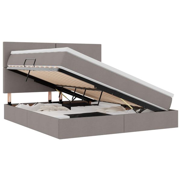 vidaXL Postelja z dodatnim prostorom za shranjevanje in LED osvetlitvijo