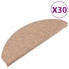vidaXL Samolepilne preproge za stopnice 30 kosov bež 65x22,5x3,5 cm