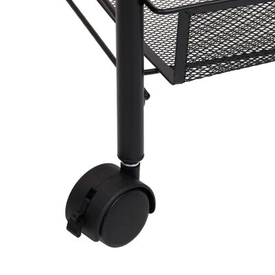 vidaXL 5-nadstropni kuhinjski voziček črn 46x26x105 cm železo