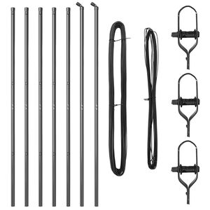 vidaXL Ograjni stebri 7 pcs Siva Ø32mm 170 cm Pocinkano jeklo