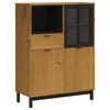 vidaXL Omara s steklenimi vrati FLAM 92x40x122,5 cm trdna borovina