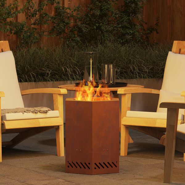 vidaXL Peč za ogenj brez dima Rjava 38 x 38 x 51 cm