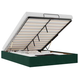 vidaXL Otomanski posteljni okvir brez vzmetnice Temno zelena 140x190cm