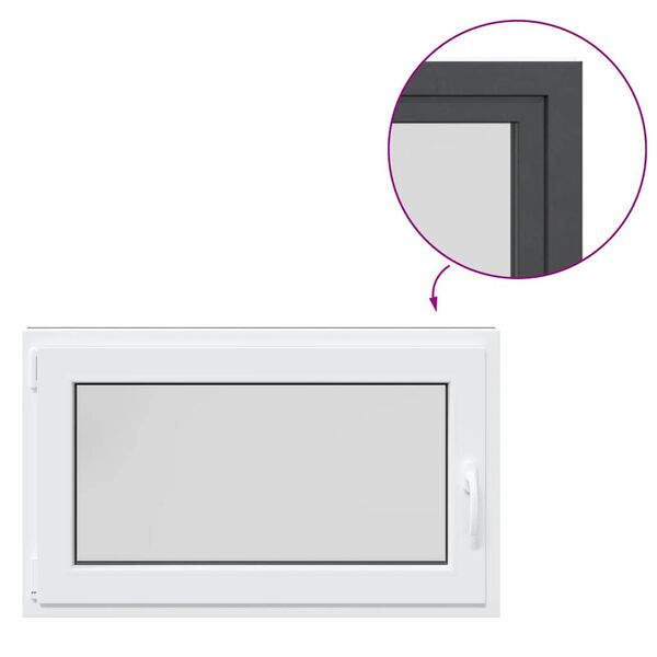 vidaXL Kletno okno "RISOR" 100x70 cm vrtljivo-nagibno DIN levo antracitno