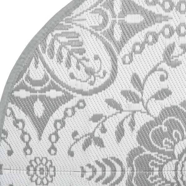 vidaXL Zunanja preproga ARAKIL svetlo siva Ø120 cm PP
