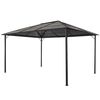 vidaXL Paviljon s streho aluminij 4x3x2,6 m črn