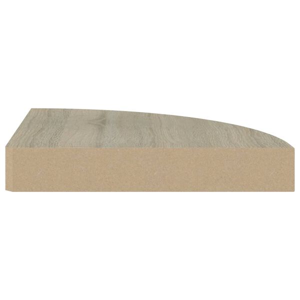vidaXL Kotna polica barva hrasta 25x25x3,8 cm MDF