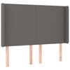 vidaXL Vzglavje z u&scaron;esi sivo 147x16x118/128 cm umetno usnje