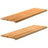 vidaXL Okenske police 2 kosa svetlo rjava 140x40x2 cm trdna hrastovina