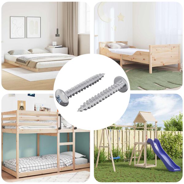 vidaXL Lesen vijak 2 pcs srebrna M4 x 28 mm elezo