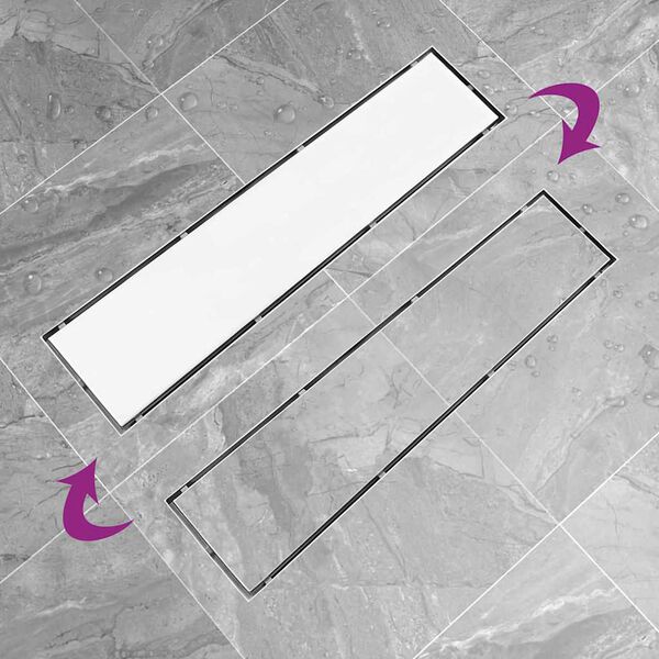 vidaXL Kanaleta za tuš z 2 v 1 pokrovom 53x14 cm nerjaveče jeklo