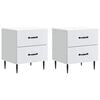 vidaXL Nočna omarica 2 pcs Bela 43 x 34,5 x 47,5 cm Inženirski les