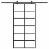vidaXL Drsna vrata z opremo ESG steklo in aluminij 102x205 cm