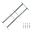 vidaXL Varnostna re&scaron;etka za okna z 2 prečkami 3 pcs 430-740 mm