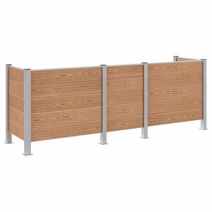 vidaXL Ograja za ko&scaron; za smeti Rjava 315 x 85 x 115 cm Aluminij in WPC