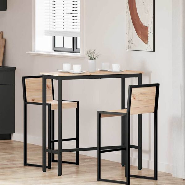 vidaXL miza Naravna 100 x 40 x 101 cm Inženirski les in jeklo