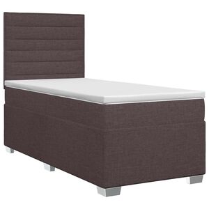 vidaXL Postelja boxspring z vzmetnico Temno rjava 80 x 200 cm Blago