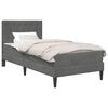 vidaXL Posteljni okvir z vzmetnico Temno siva 100 x 200 cm Žamet