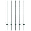 vidaXL Steber ograje. 5 pcs Zelena 120 cm Jeklo