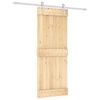 vidaXL Drsna vrata Naravna in bela 80 x 210 cm Masiven borov les