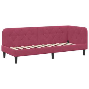 vidaXL Kotna postelja Vinorodna rdeča 80 x 200 cm Žamet