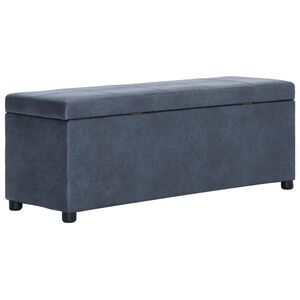 vidaXL Klop s prostorom za shranjevanje 116 cm sivo umetno semi&scaron; usnje