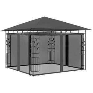 vidaXL Paviljon z mrežo proti komarjem 3x3x2,73 m antraciten 180 g/m&sup2;