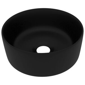 vidaXL Razko&scaron;en umivalnik okrogel mat črn 40x15 cm keramičen