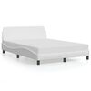 vidaXL Posteljni okvir Dover bel 137x190 cm umetno usnje