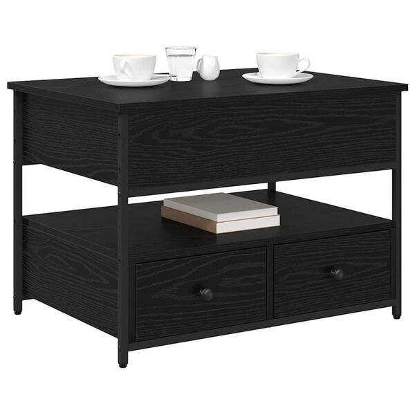 vidaXL Klubska miza Črna Orehovina 70 x 50 x 54.5 cm Konstruiran les